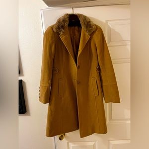 Larry Levine Wool/Cashmere coat with rabbit fur